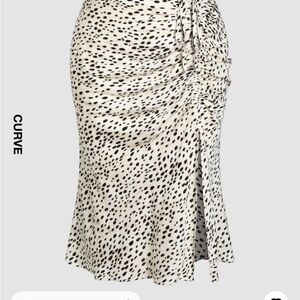 Cider Black and Tan Polka Dot Skirt. Slit on the side. Size 1X. Only worn once.